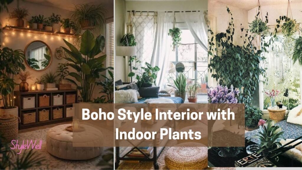 5. Boho Style Interior with Plants - Style Well Blog