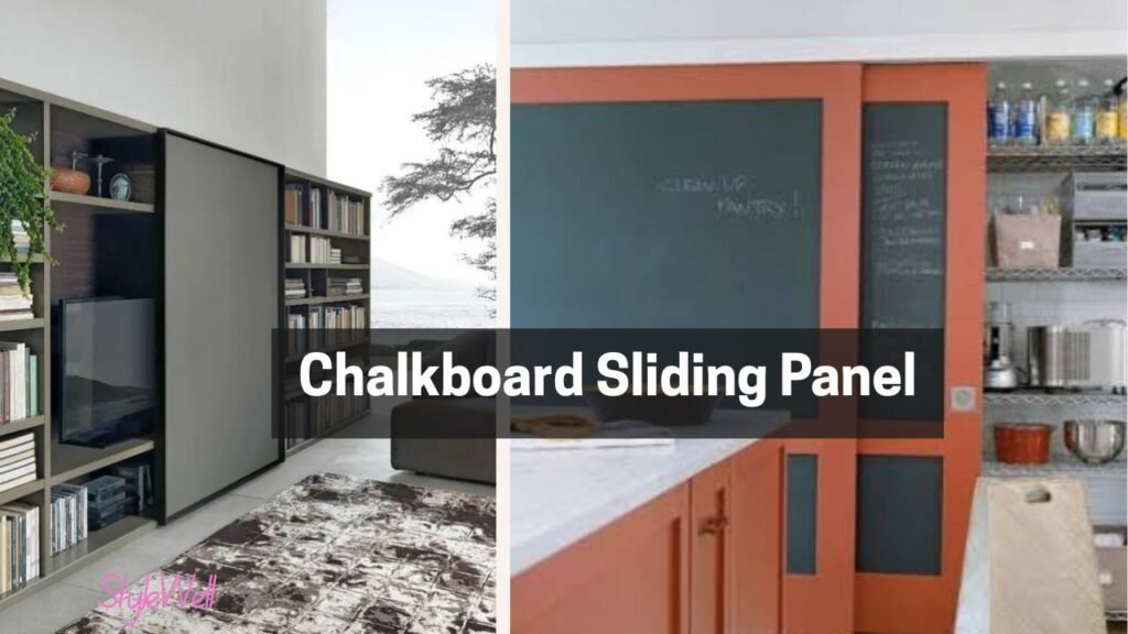7. Dual-purpose Chalkboard Sliding Panel