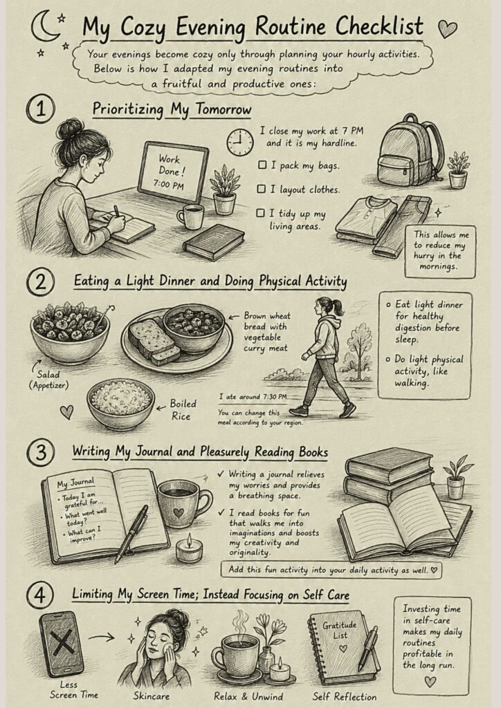 My Cozy Evening Routine Checklist