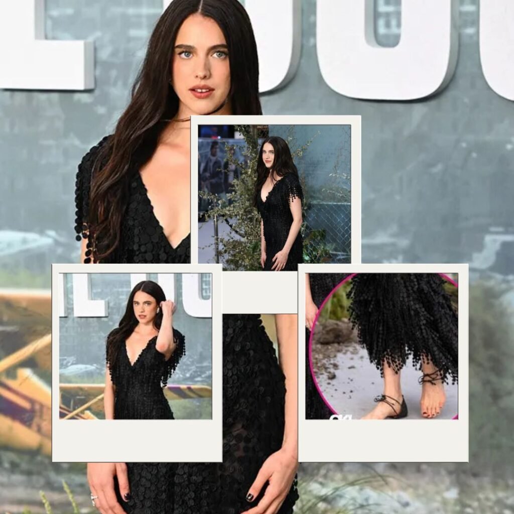 Margaret Qualley in Look 38 of the Chanel Cruise 2027 collection at The Dog Stars premiere. Effortless elegance meets hyper-minimalist style.