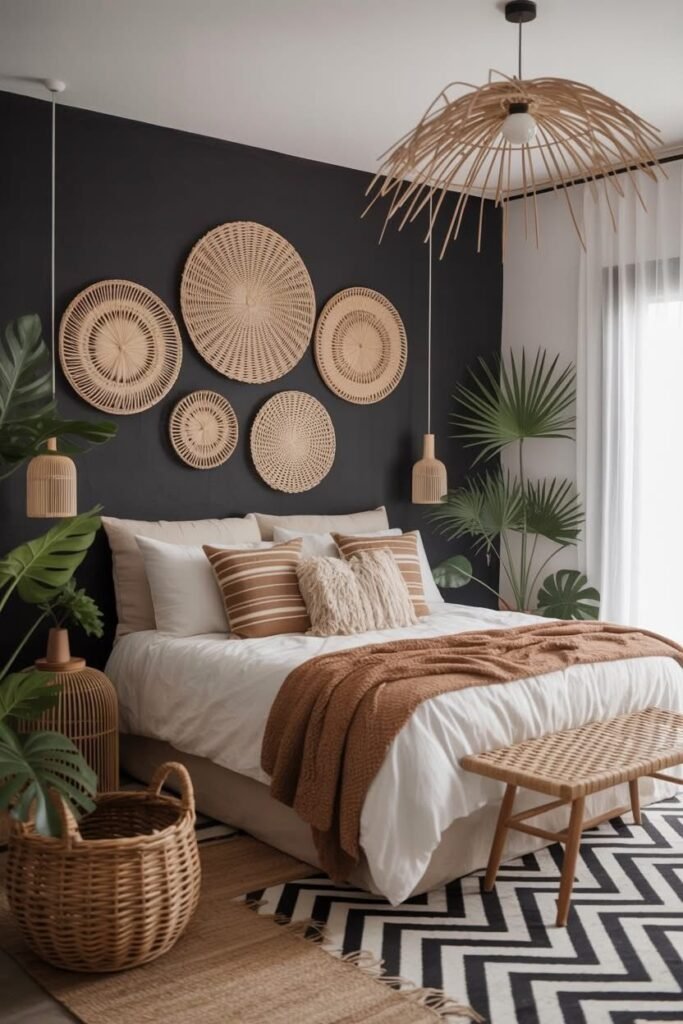 Dark Boho Rich, Aesthetic Bohemian Living Room